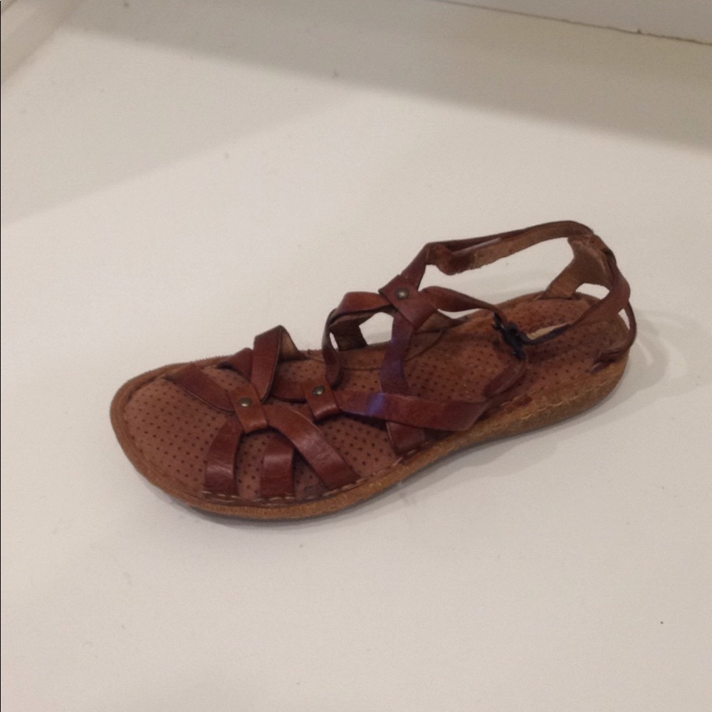 Born Brown Leather Gladiator Style Sandal